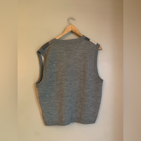 Esprit vintage sweater vest 80’s diamond gray tone - Picture 6 of 8